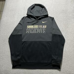 Florida State Seminoles Hoodie Mens Large Gray Nike Sweatshirt NCAA Football FSU